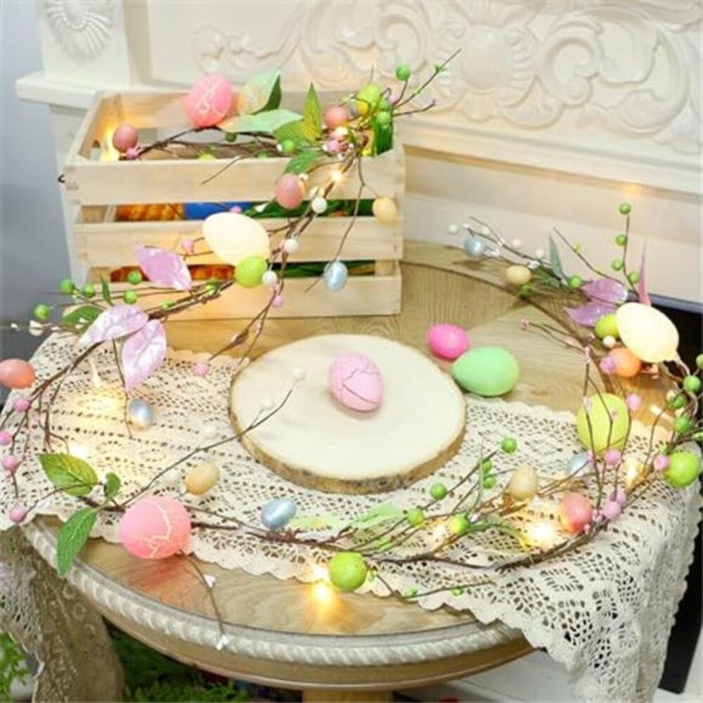 6 FT Easter Egg Christmas Garland, Battery Operated Christmas Garland - Picture 4 of 7